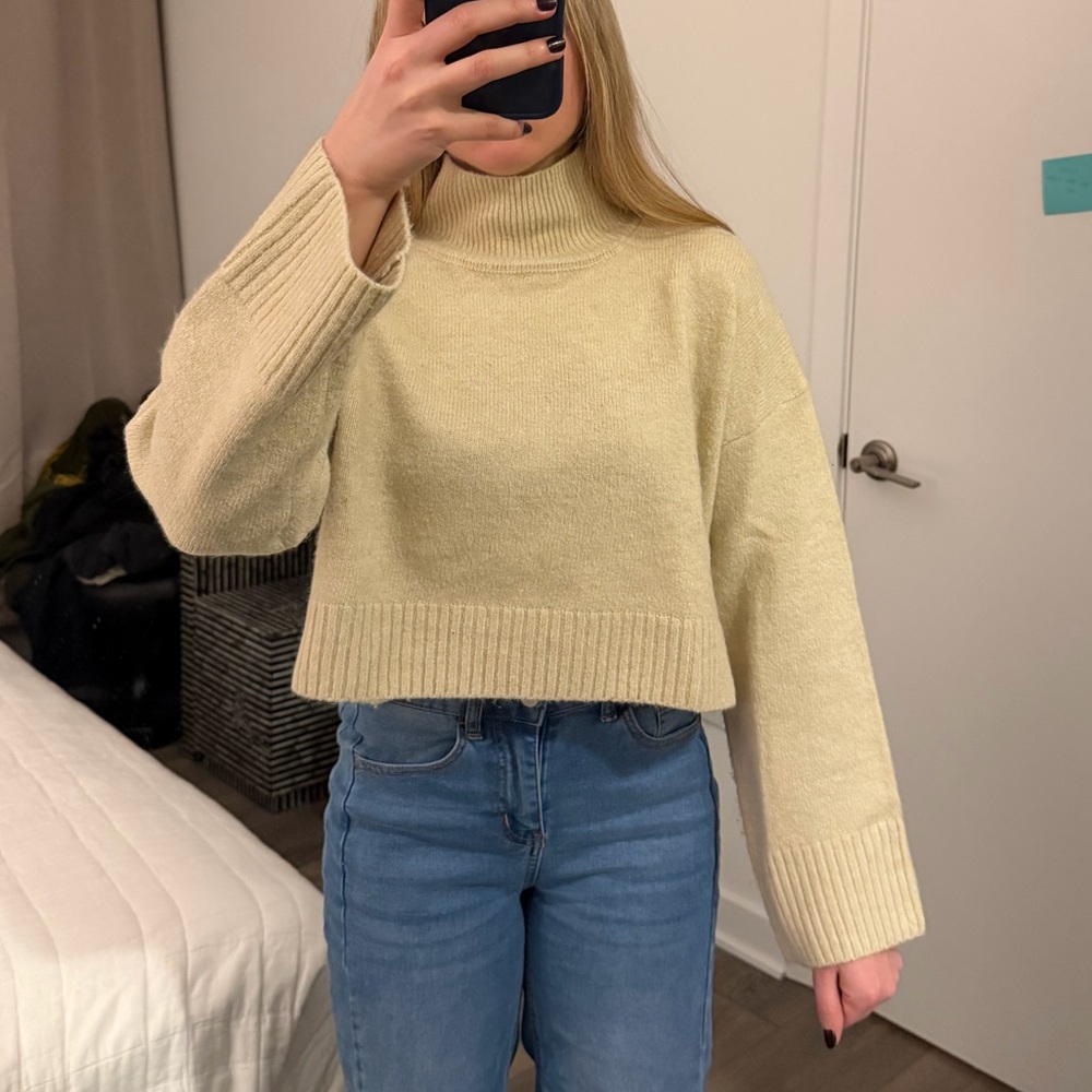 Princess Polly Cream Ribbed Sweater - Picture 3 of 4